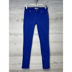 Express Jeans Pants Womens 0 Blue Skinny Bright Stretch Zip Fly Mid Rise Classic